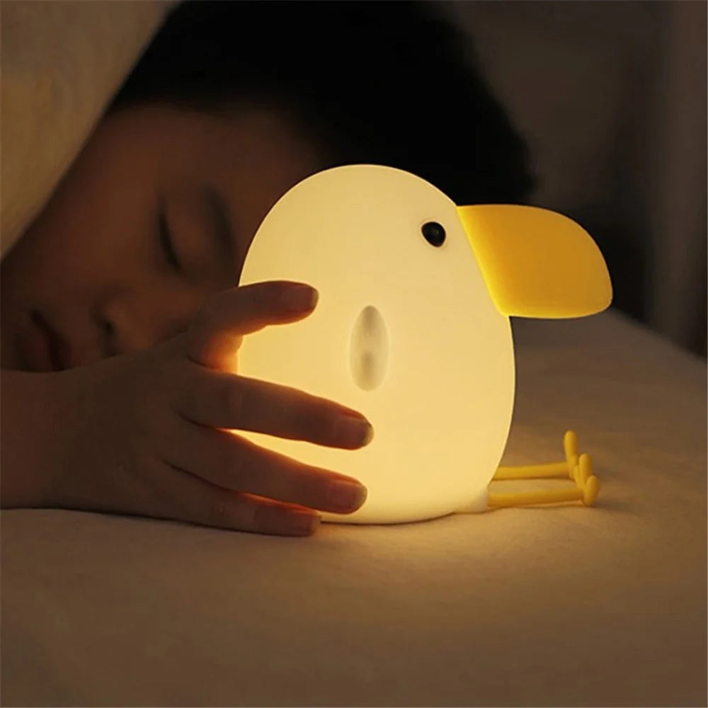 QX-3 Bird Doll Night Light Silicone Bedside Lamp Children Bedroom Lamp Portable and Rechargeable Kids Toy - 1