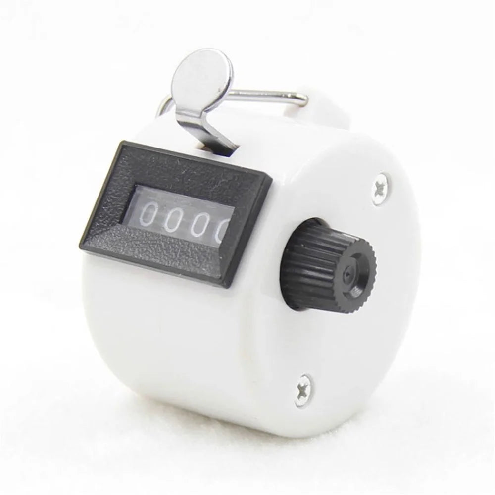 Digital Counter Recorder 4 Digital Click Number Count for Golf Football School Event Timer - White - 1