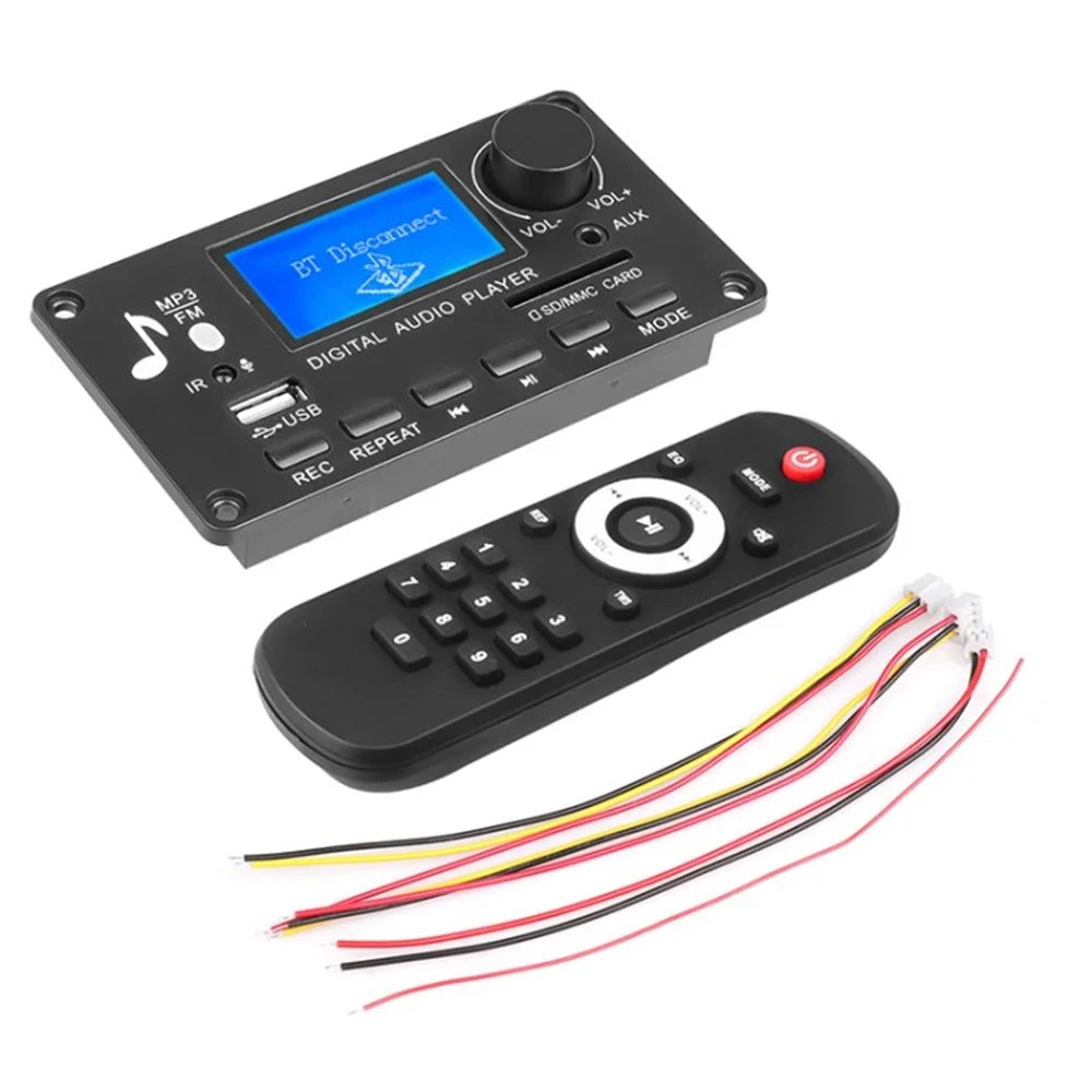 JQ D006BT 12V Bluetooth-compatible 5.0 Receiver Car MP3 Music Player Color Screen FM Radio AUX Audio Recorder - Large Controller - 1
