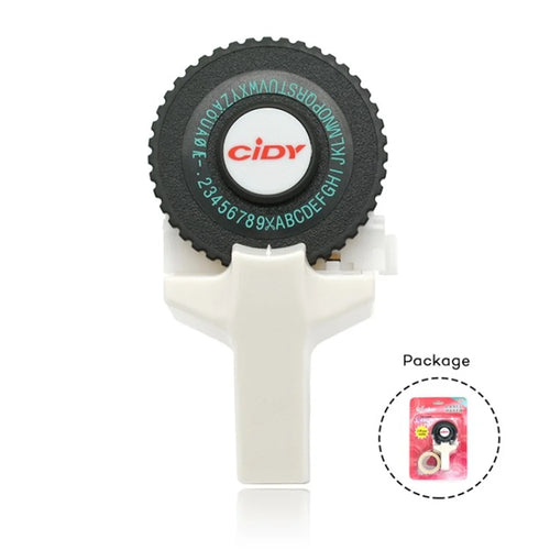 CIDY Motex E-101 Manual Label Maker with 2Pcs 9mm Label Tapes for Motex 3D Label Printer Labeling Machine - White - 1