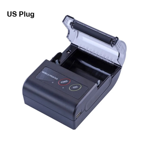58mm Label Thermal Receipt Printer Mini Wireless USB BT ESC / POS Printer for Windows Android PC Bluetooth-compatible Receipt Printer - US Plug - 1