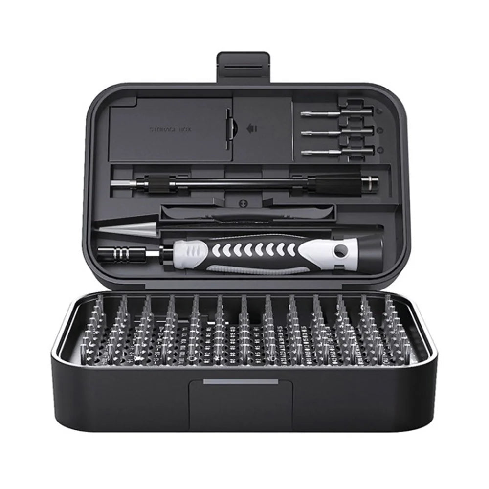KING'SDUN 130-in-1 Precision Screwdriver Set 117 Magnetic Screw Bits Multi-Function Repair Tool Kit for Computer, Laptop - Black - 1