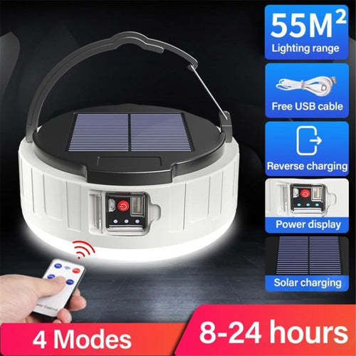 Outdoor Camping Tent Light Bright 2400mAh Rechargeable Solar Street Light Bulb Night Market Camping Light - Remote Control - 1