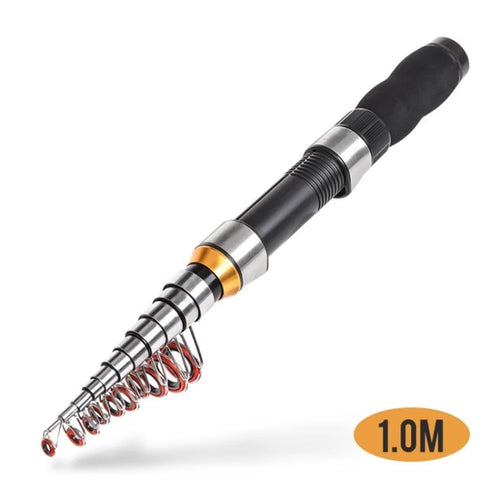 LEO 28049 Fishing Rod Ultrashort Telescopic Fishing Pole for Saltwater Freshwater Fishing Gift - 1.0m - 1