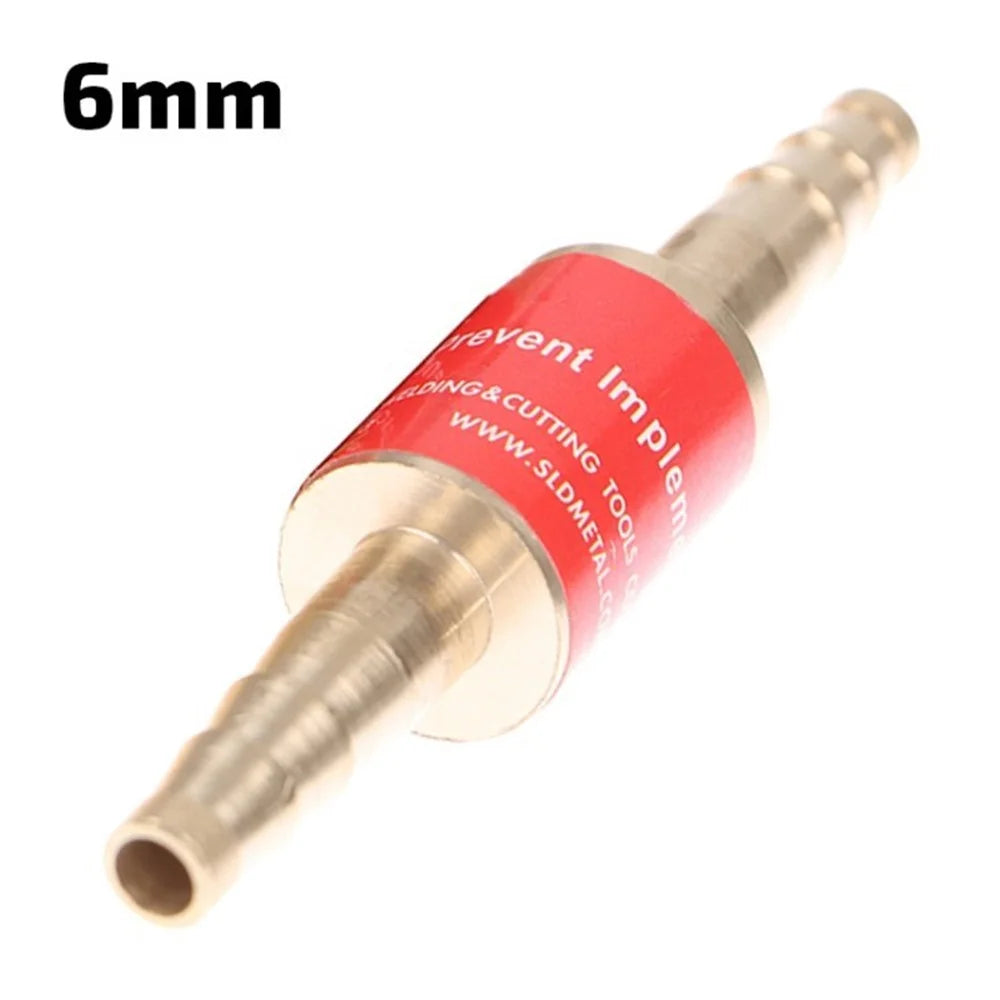 Pipe Flashback Arrestor Components, Fuel Gas, Regulator Adaptor for Acetylene Oxygen Hose Fuel - 6mm / Red - 1