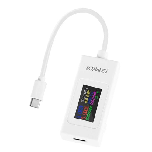 KOWSI KWS-066C DC 4-30V Type-C Voltage Tester 2-Way Timing Ammeter Digital Monitor Cutoff Power Indicator - White - 1
