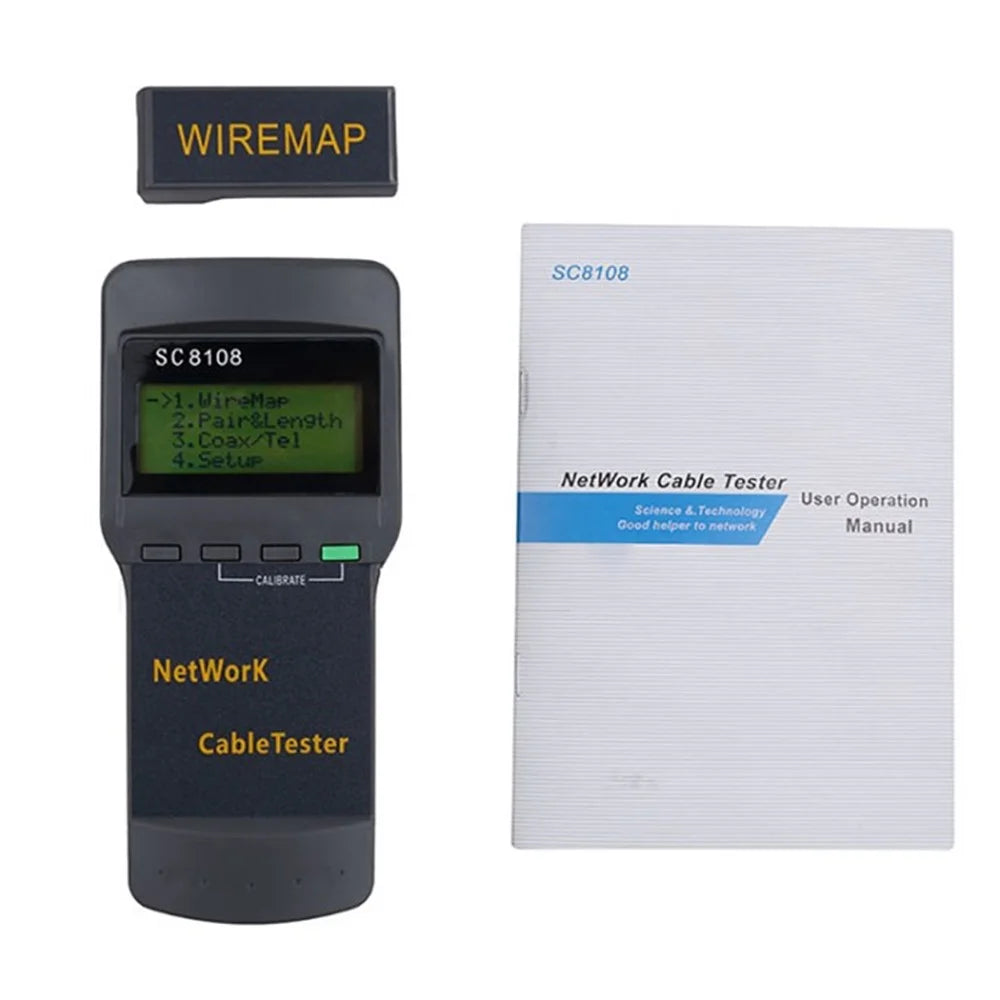 SC8108 Wireless Network Tester LAN Telephone Cable Tester with RJ45 LCD Display - 1