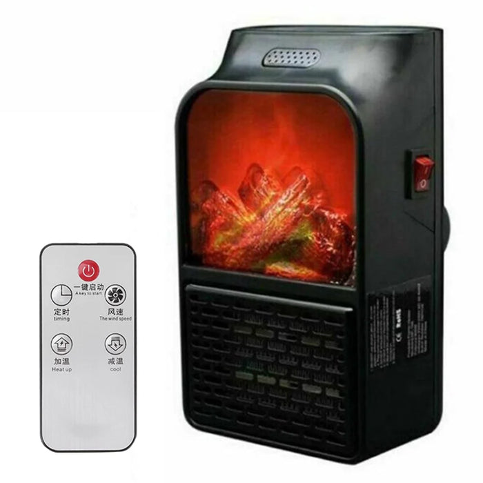 Electric Flame Heater Office Dormitory Fireplace Insert Heater Small Foot Warmer - EU Plug - 1