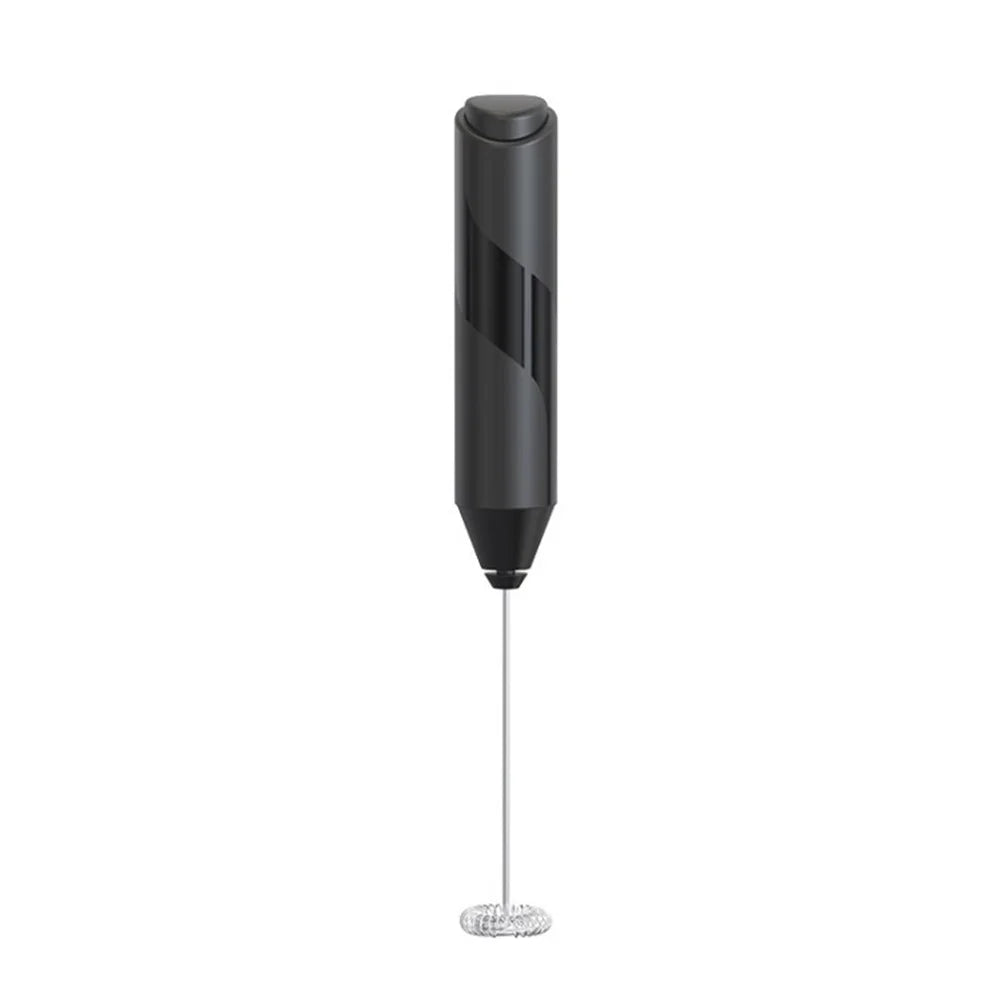 Milk Frother Handheld Foam Maker 304 Stainless Steel Electric Mixer Household Egg Beater Tool (NO FDA Certification) - Black - 1