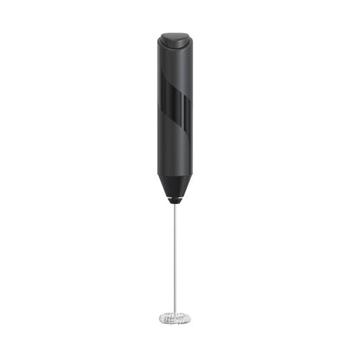 Milk Frother Handheld Foam Maker 304 Stainless Steel Electric Mixer Household Egg Beater Tool (NO FDA Certification) - Black - 1