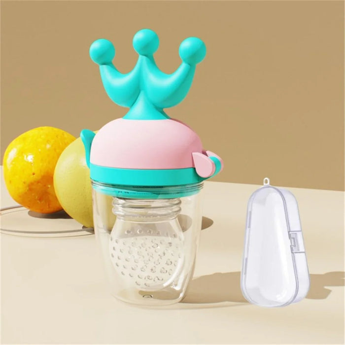 Silicone Baby Pacifier Baby Fruit Feeder Infant Teething Toy Teether (BPA-Free, NO FDA Certification) - Pink / M - 1