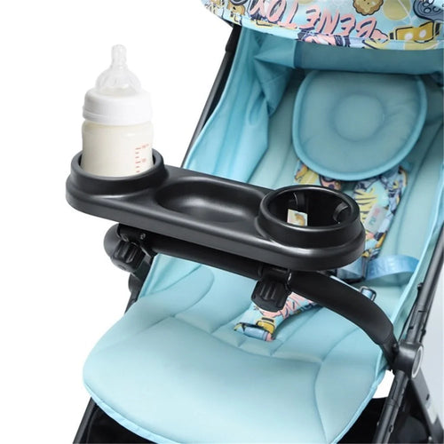 Baby Stroller Snack Tray Toddler Snack and Drink Organizer Snack Attachment with Cup Holder (BPA-Free, NO FDA Certification) - Black - 1