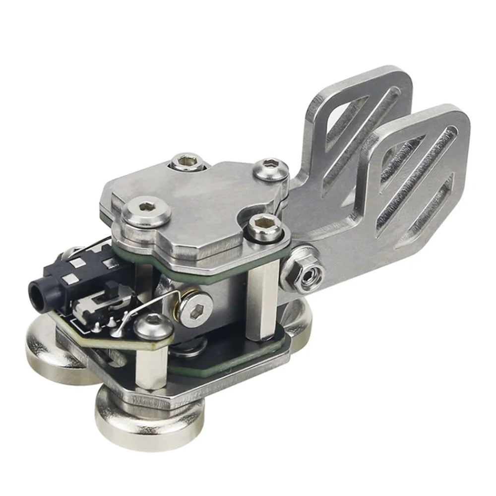 Stainless Steel Portable Telegraph Key Paddle Key with Magnet Base for CW Morse Key - 1