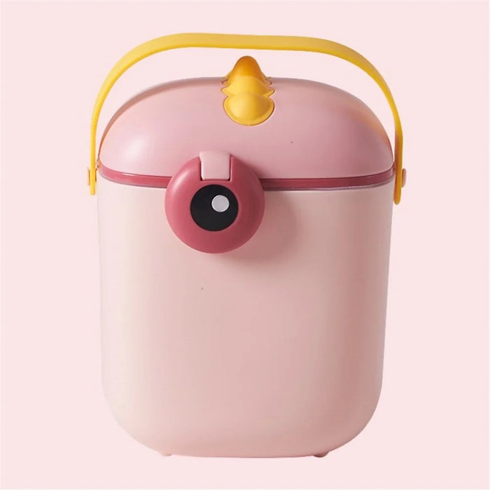 Cute Dinosaur Baby Formula Dispenser Portable Milk Powder Dispenser Container Storage Box (BPA-Free, NO FDA Certification) - Pink / L - 1