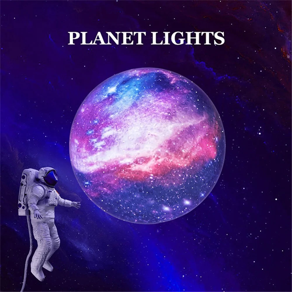 Remote Control 16 Colors 3D PLA Starry Sky LED Moon Lamp USB Rechargeable Moon Light for Birthday Gift - 15cm - 5