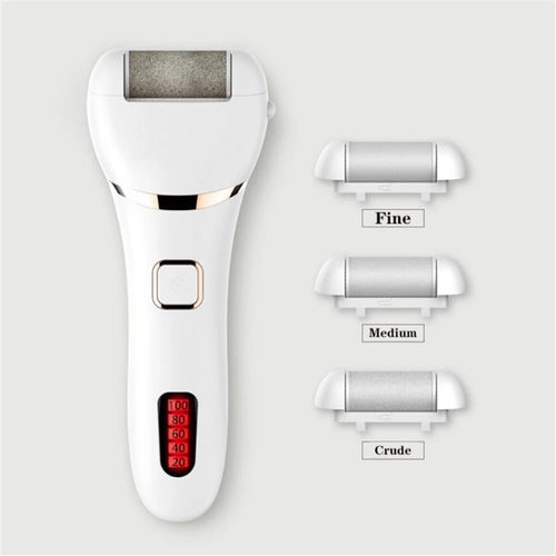 Waterproof Electric Foot Grinder Rechargeable Feet Callus Remover Foot File Pedicure Tool for Dead Hard Cracked Dry Skin - White - 1