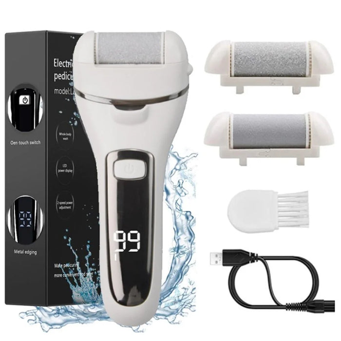 Electric Foot Grinder Massager Exfoliating Calluses Pedicure Tool Callus Remover - White - 1