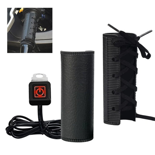 WUPP 12V SAE Heating Motorcycle Handlebar Cover Bike Anti-Slip Grip Hand Warmer for Winter - 1