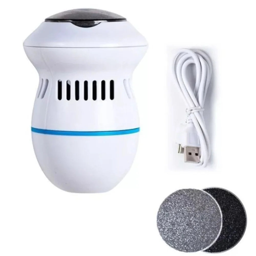 Electric Foot Grinder Foot Callus Remover 220mAh Rechargeable Pedicure Tool for Hard Dry Cracked Dead Skin - White - 1