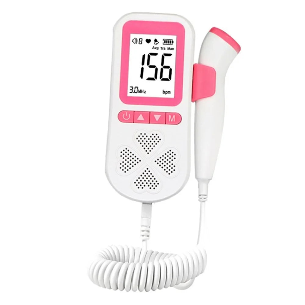 Fetal Heart Rate Monitor Handheld Baby Heartbeat Monitor for Pregnancy Fetal Heart Monitoring - Pink - 1