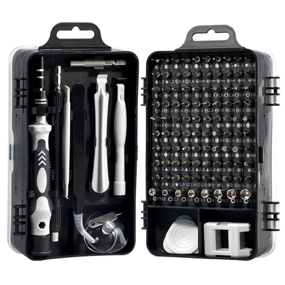 Precision Screwdriver Set 115-in-1 Watch Mobile Phone Disassemble Screwdriver Tool Kit - Black - 1