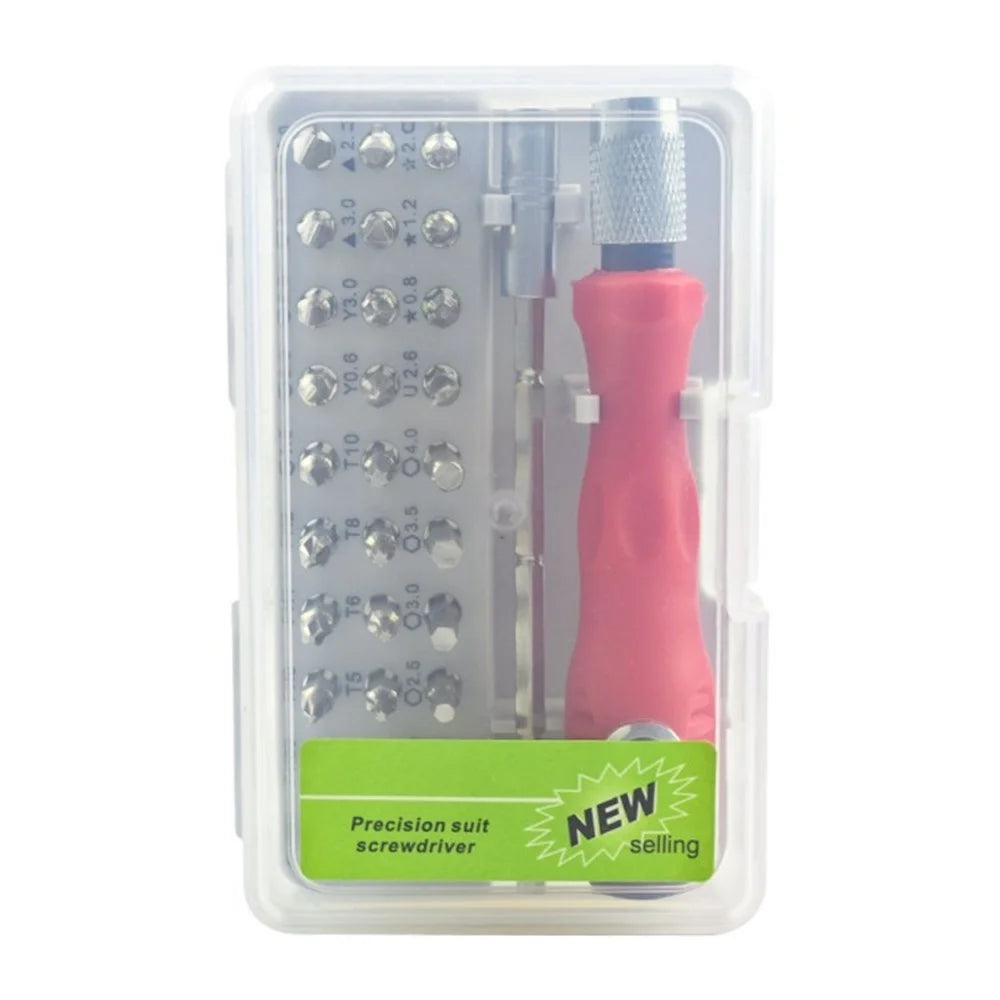32-in-1 Precision Screwdriver Set Electronics Repair and Disassemble Tool Kit for Watch Phone - Red - 1