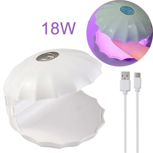 Mini Shell UV LED Nail Polish Dryer Manicure Phototherapy Machine Portable Nail Polish Glue Baking Lamp - White - 1
