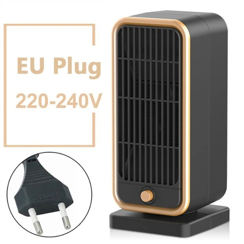 Electric Heater Indoor PTC Ceramic Fast Heating Small Heater for Bedroom Office Indoor Use - Black / EU Plug - 1