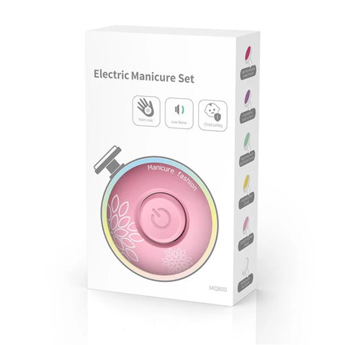 Electronic Nail File Baby Nail Clippers Scissors Manicure Pedicure Tool for Newborn Toddler Kids - Pink - 1