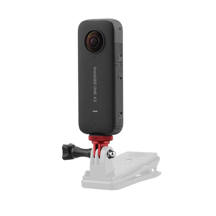 Camera Bracket Adapter for Insta360 ONE X3 / X2, Sports Camera Helmet Fixed Mounts with 1 / 4 inch Long Screw Camera Accessories - Red - 3