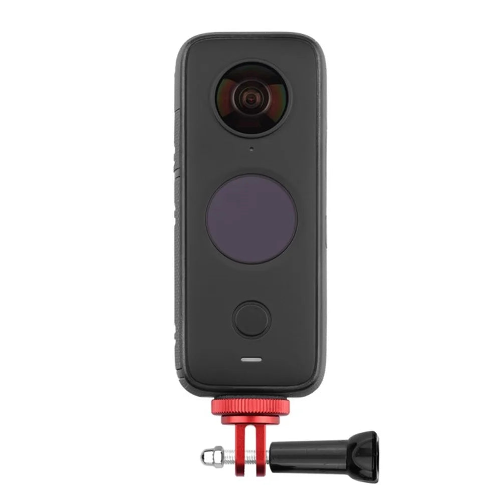 Camera Bracket Adapter for Insta360 ONE X3 / X2, Sports Camera Helmet Fixed Mounts with 1 / 4 inch Long Screw Camera Accessories - Red - 6