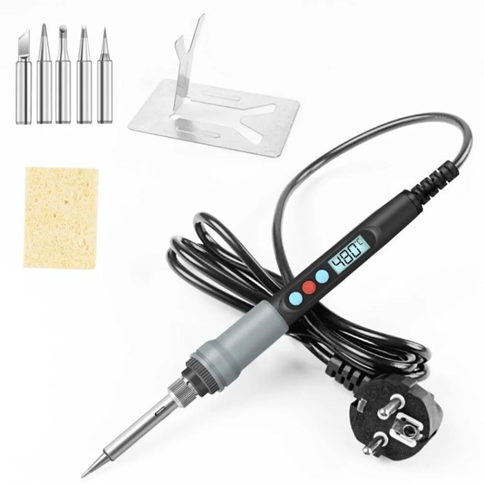 HANDSKIT Electric Soldering Iron Kit 90W Digital Adjustable Temperature Soldering Gun Auto Sleep Internal Ceramic Heating Welding Tools - EU Plug - 1