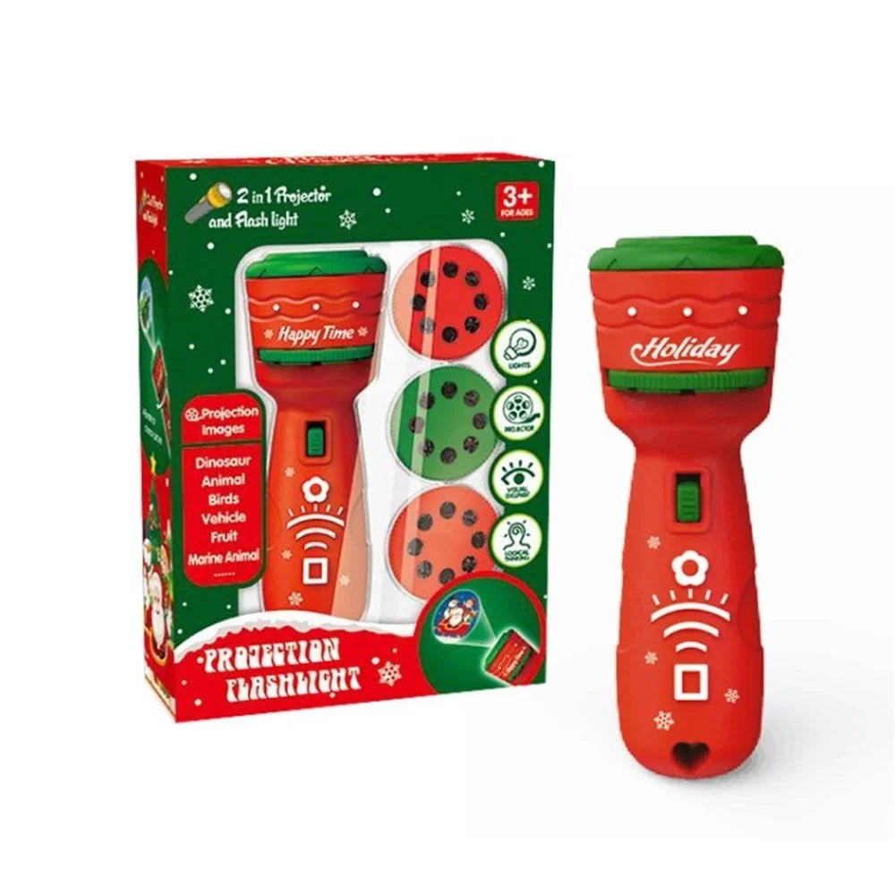 Christmas Children's Star Projection Light Early Education Night Light 450mAh Flashlight for Kids Room - Red - 1