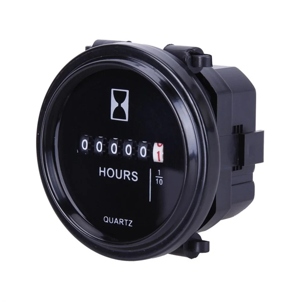 SH-1 Mechanical Hour Meter Round Quartz Hourmeter Counter Timer Gauge for Boat Generator Motorcycle ATV UTV Lawn Mower Tractors Engine - 1