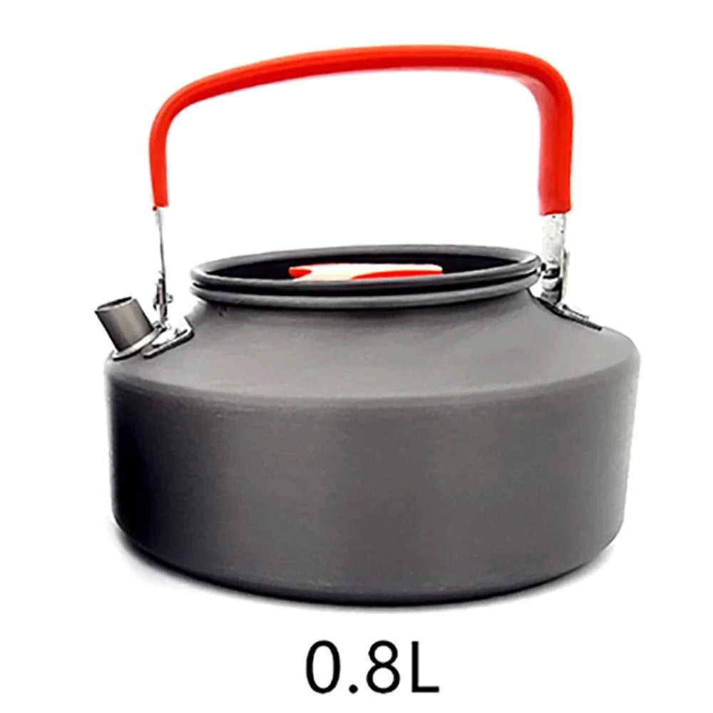 Outdoor Camping Kettle Portable Coffee Pot Lightweight Hiking Gear Portable Teapot - Orange / 0.8L - 1