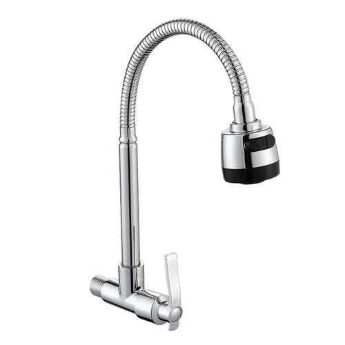 Kitchen Faucet 360-Degree Rotation Head Flexible Wall-Mounted Cold Water Tap - 1