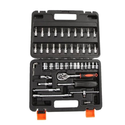 46Pcs Spanner Socket Set  for Car Repairs 1 / 4 inch Screwdriver Ratchet Wrench Combination Hand Tool Set - Black - 1