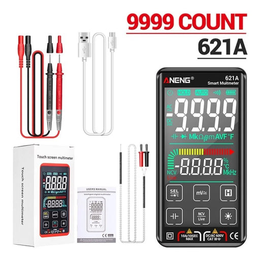 ANENG 621A Digital Multimeter Intelligent 9999 Counts Auto Range NCV Meter Rechargeable Tester - Black / Standard Version - 1