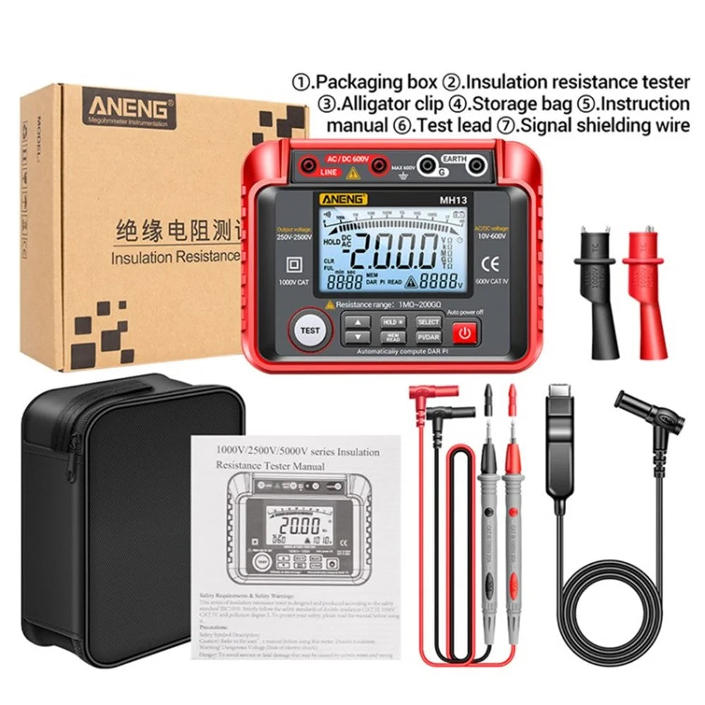 ANENG MH13 Megohmmeter High-pressure Megometro Digital Insulation Resistance Ohm Tester Meter - 1