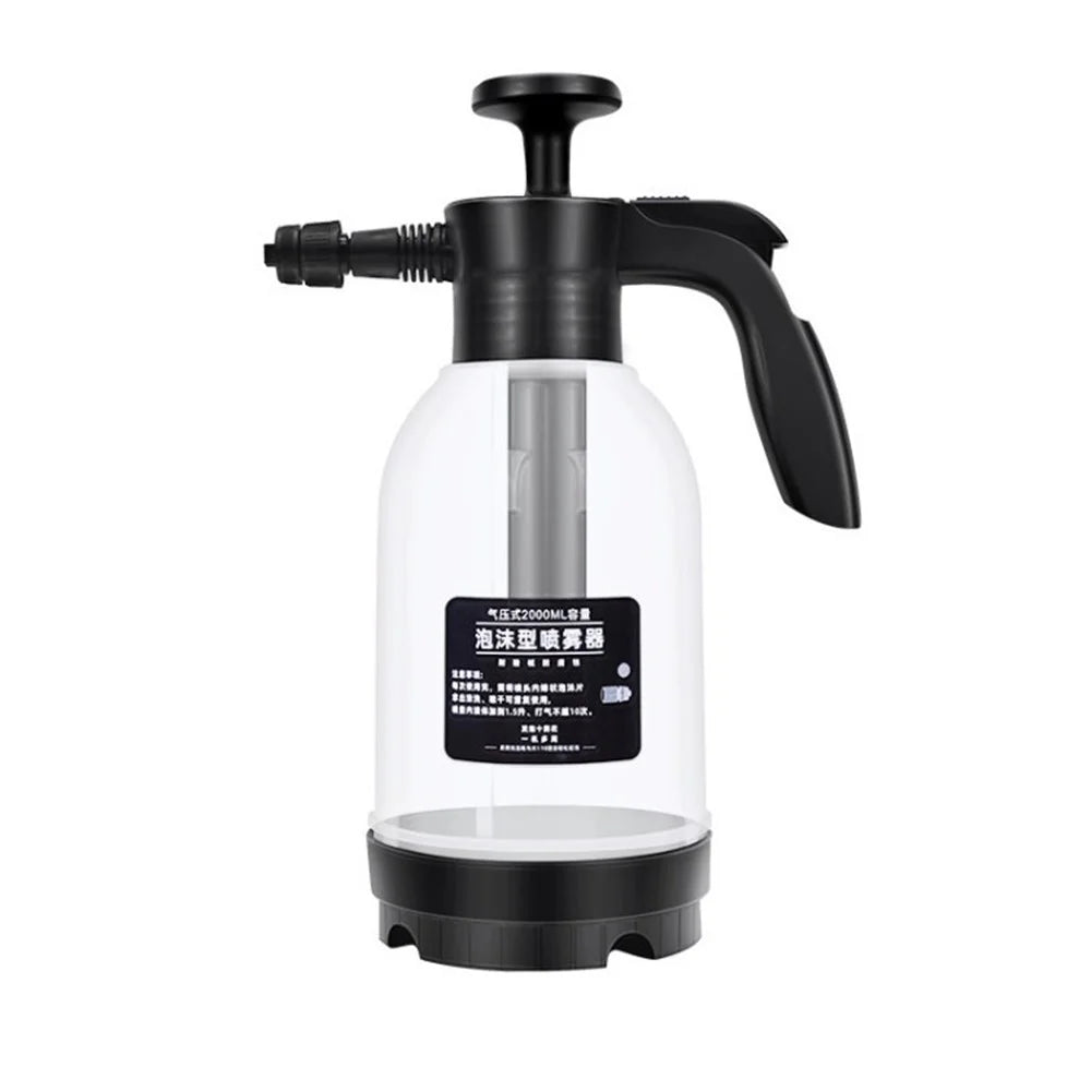 2L Foam Sprayer Foaming Pump Blaster Manual Air Pressure Spray Pot Water Sprayer with 2 Nozzles - Translucent - 1