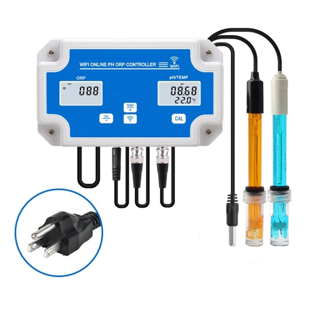 2839 3-in-1 Smart WiFi Water Quality Detector PH ORP Temp Meter Water Quality Controller Monitor Multiparameter Water Analyzer - US Plug - 1