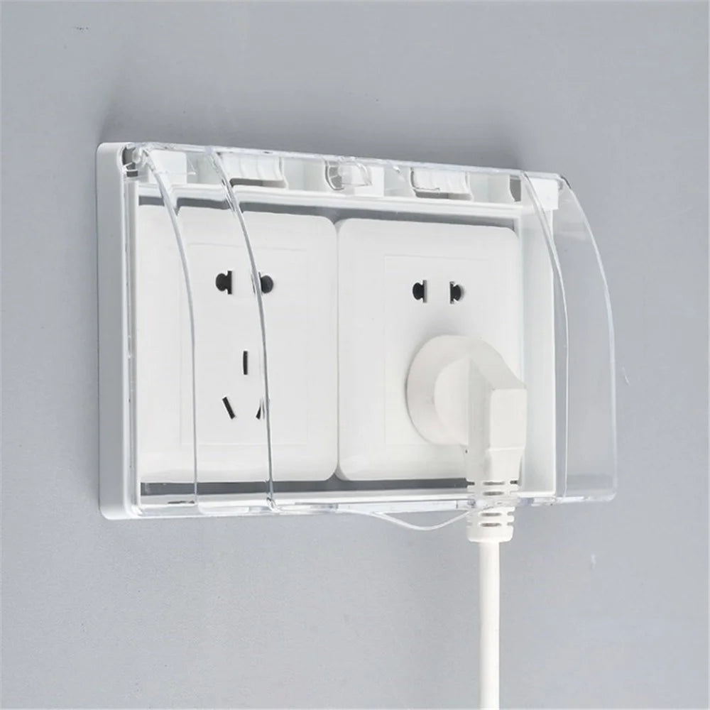 Outlet Cover Self-adhesive Waterproof 86-Type Electric Plug Socket Cover Baby Safety Socket Protector - Transparent - 1