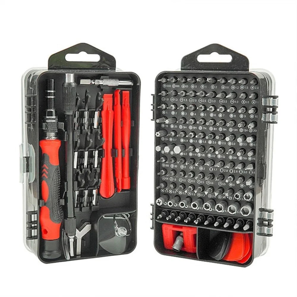 138-in-1 Screwdriver Set Multi-function Hand Tool Precision Screwdriver Kit Repair Tool for Computer, Mobile Phone - Red - 1