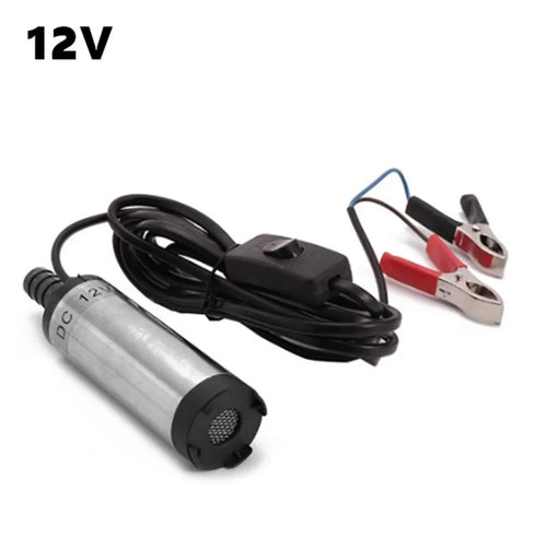 38mm Fuel Transfer Pump Portable Stainless Steel Oil Diesel Fuel Transfer Water Pump - with Clamp / 12V - 1