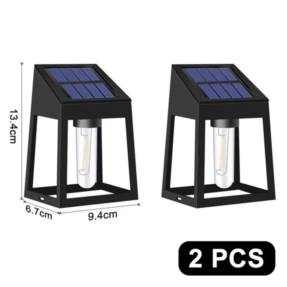 2Pcs Outdoor Solar Lights Waterproof Fence Wall Light for Garden Backyard Patio Yard - 1