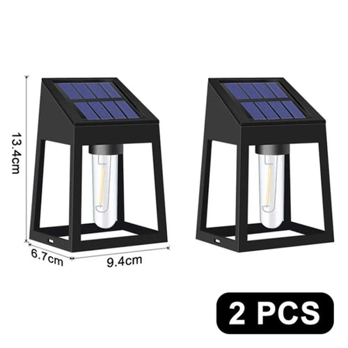 2Pcs Outdoor Solar Lights Waterproof Fence Wall Light for Garden Backyard Patio Yard - 1
