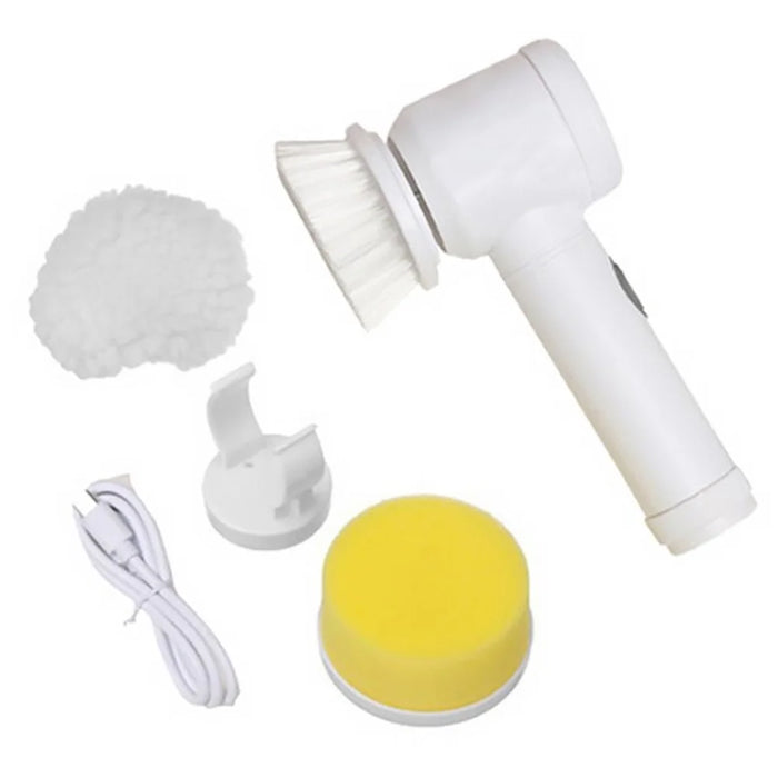 Electric Cleaning Brush Kitchen Spin Scrubber Handheld Bathtub Tile Cleaner - Rechargeable / 3 Brush Heads - 1