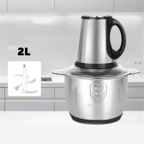 Food Processor Blender 3-Speed Multifunctional Electric Meat Grinder Fruits Nuts Chopper (No FDA Certificate) - 2L / CN Standard Plug - 1
