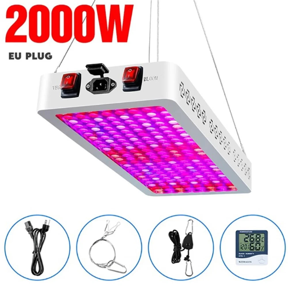 Full Spectrum Grow Light for Indoor Plants with Dual Switch - 2000W / EU Plug - 1