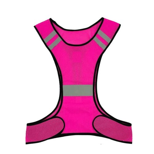 Adjustable Safety Reflective Vest for Night Running Cycling Walking Jogging Night Harness Vest - Pink - 1